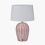 Cannes Mulberry and White Stripe Ceramic Table Lamp