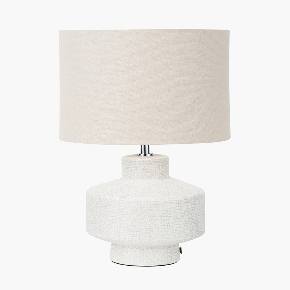 Elure White Crackle Effect Table Lamp