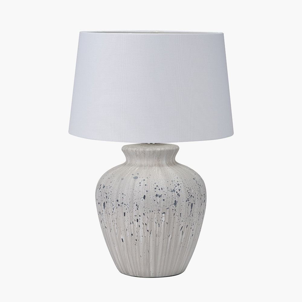 Kalli White and Grey Flecked Ceramic Table Lamp