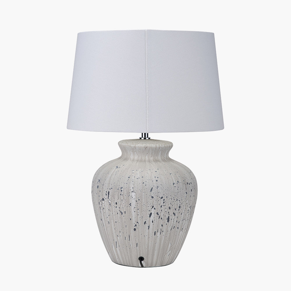 Kalli White and Grey Flecked Ceramic Table Lamp