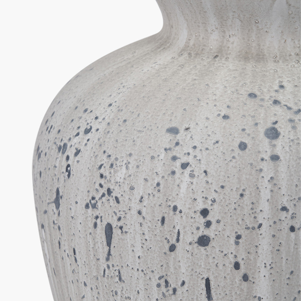 Kalli White and Grey Flecked Ceramic Table Lamp