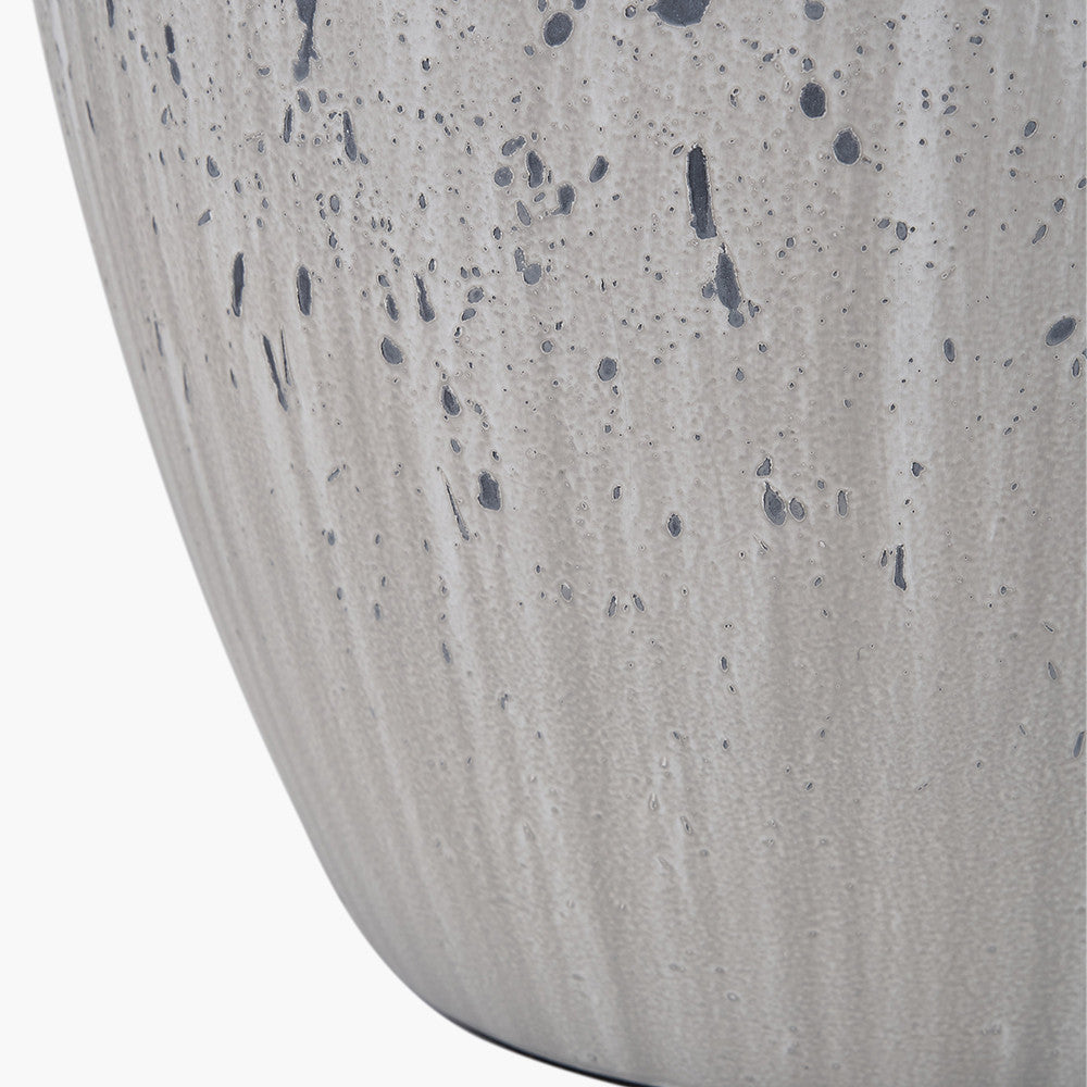 Kalli White and Grey Flecked Ceramic Table Lamp