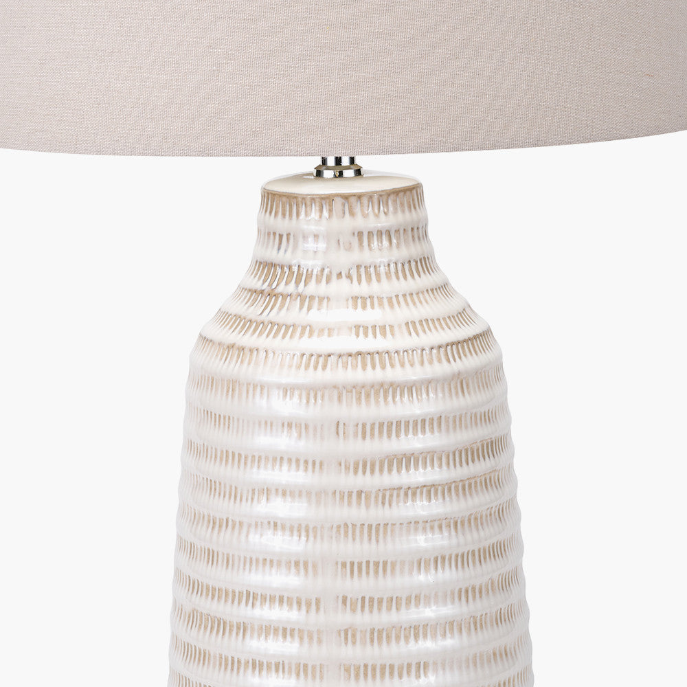 Nya Warm White Scratch Effect Ceramic Table Lamp