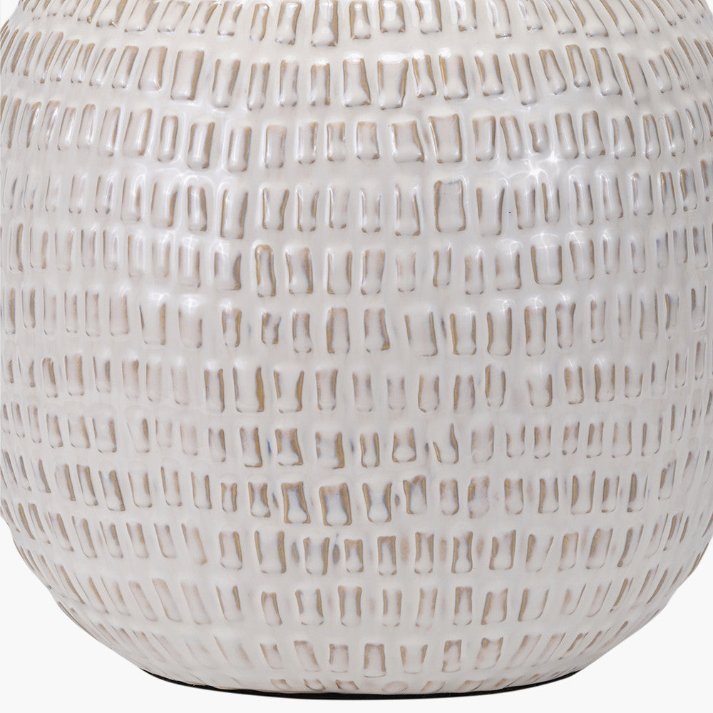 Signe Warm White Linear Textured Ceramic Table Lamp