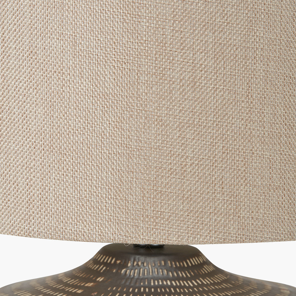 Kai Earth Coloured Textured Ceramic Table Lamp