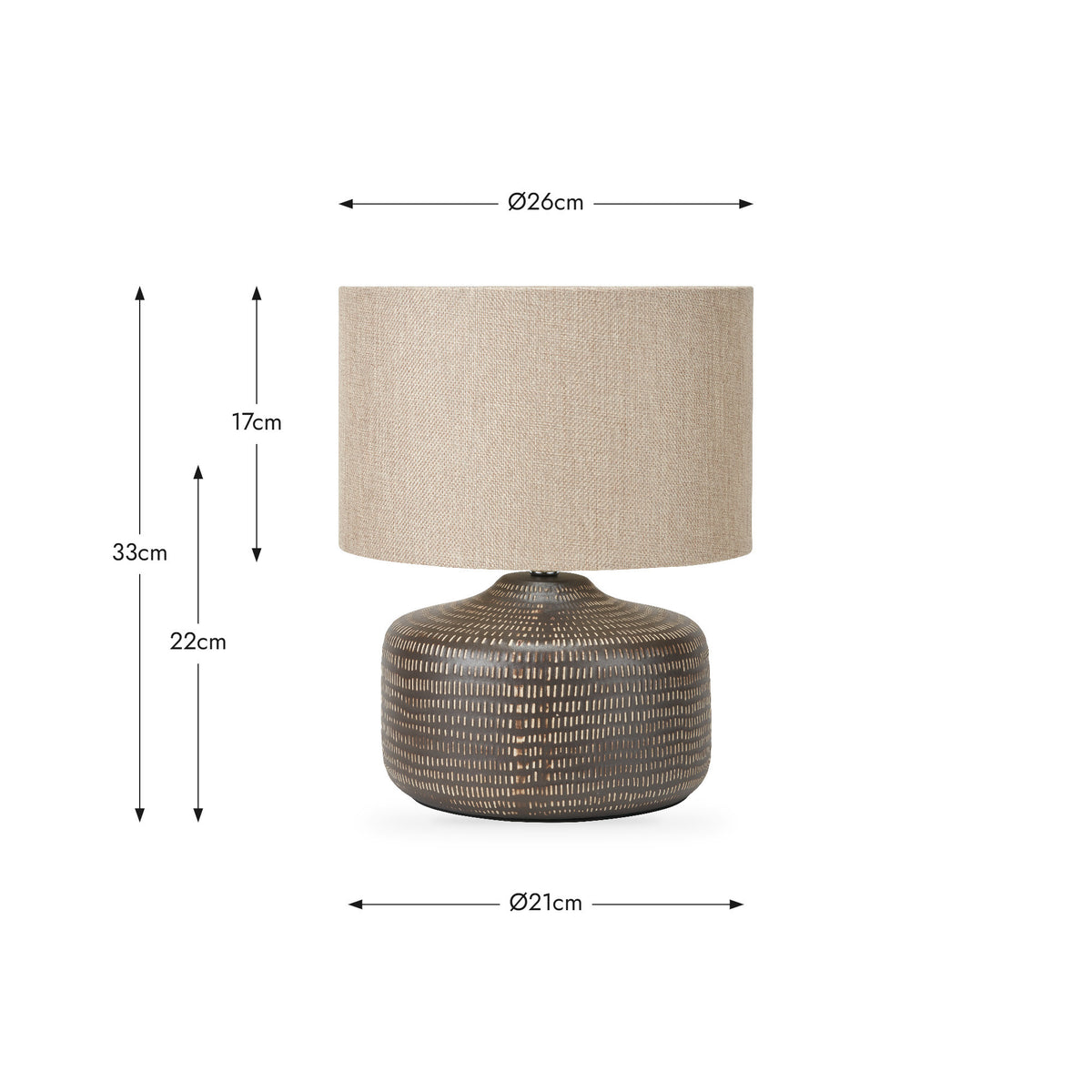 Kai Earth Coloured Textured Ceramic Table Lamp