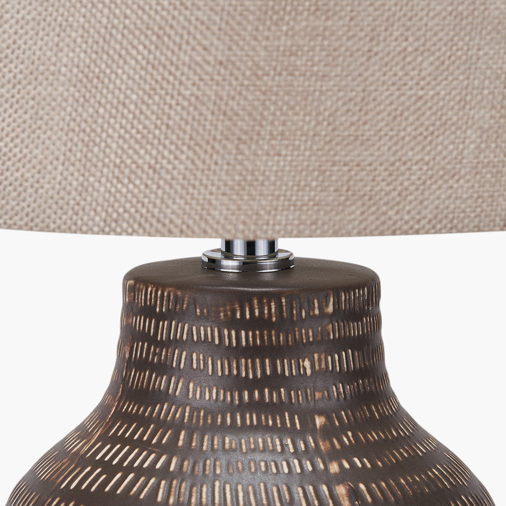 Kai Earth Coloured Textured Tall Ceramic Table Lamp