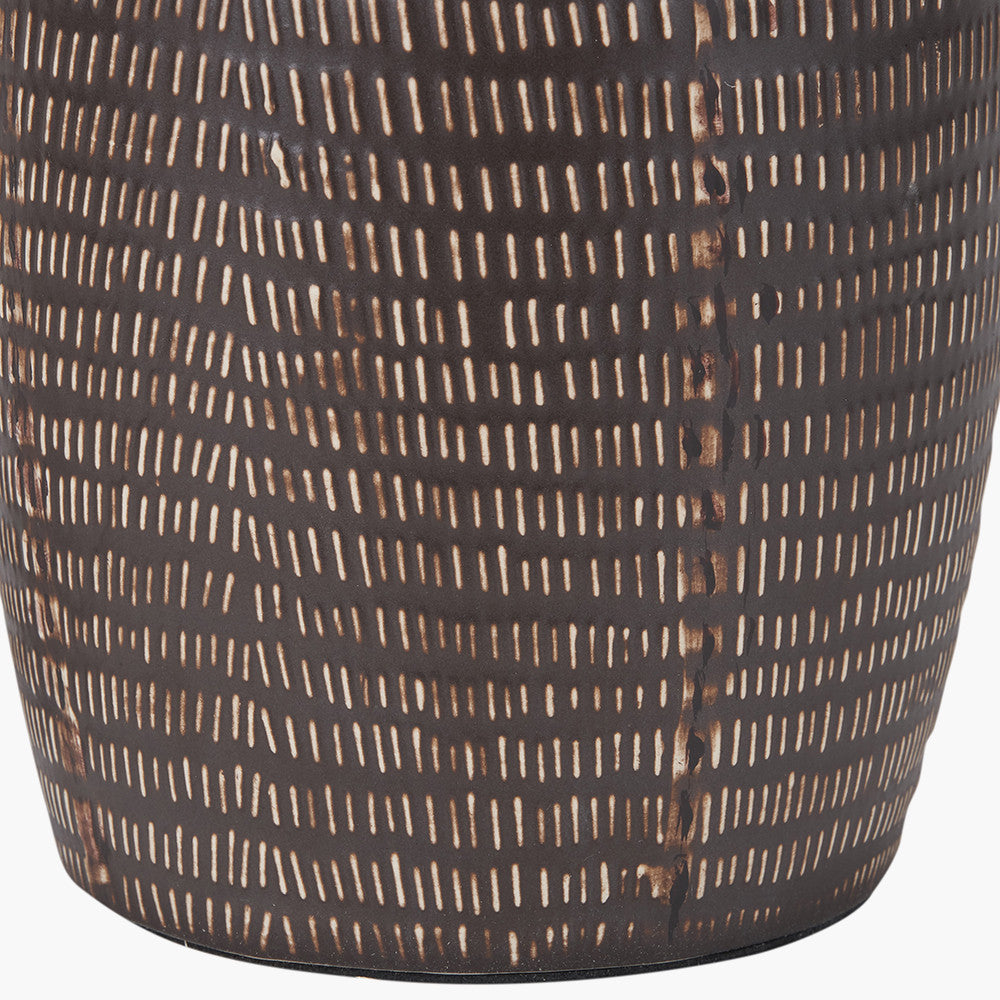 Kai Earth Coloured Textured Tall Ceramic Table Lamp
