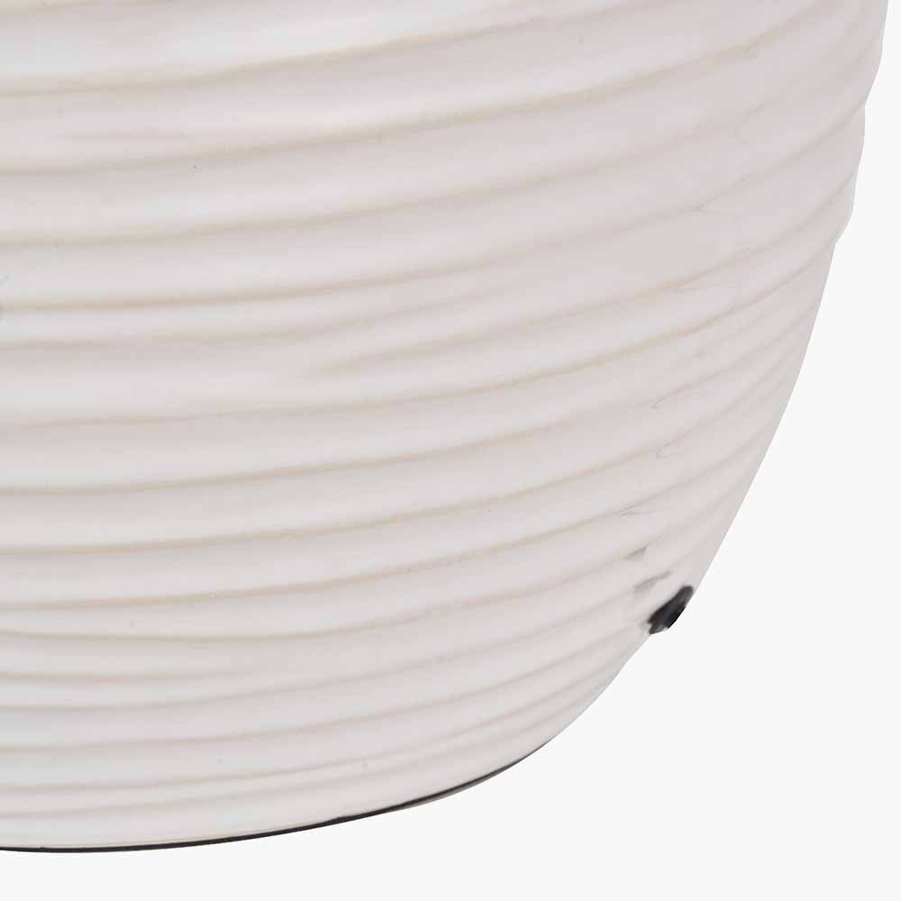 Linnea White Grooved Ceramic Table Lamp