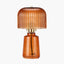 Zandra Orange Ribbed Glass Table Lamp
