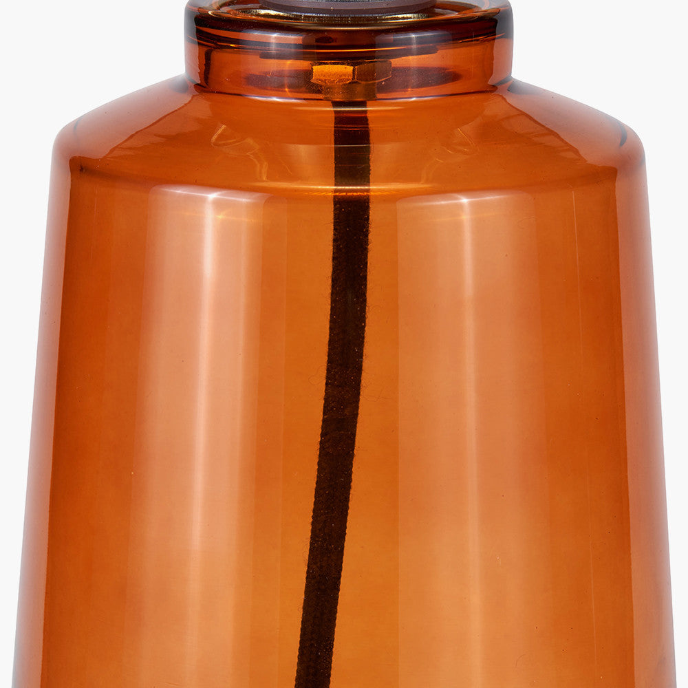 Zandra Orange Ribbed Glass Table Lamp