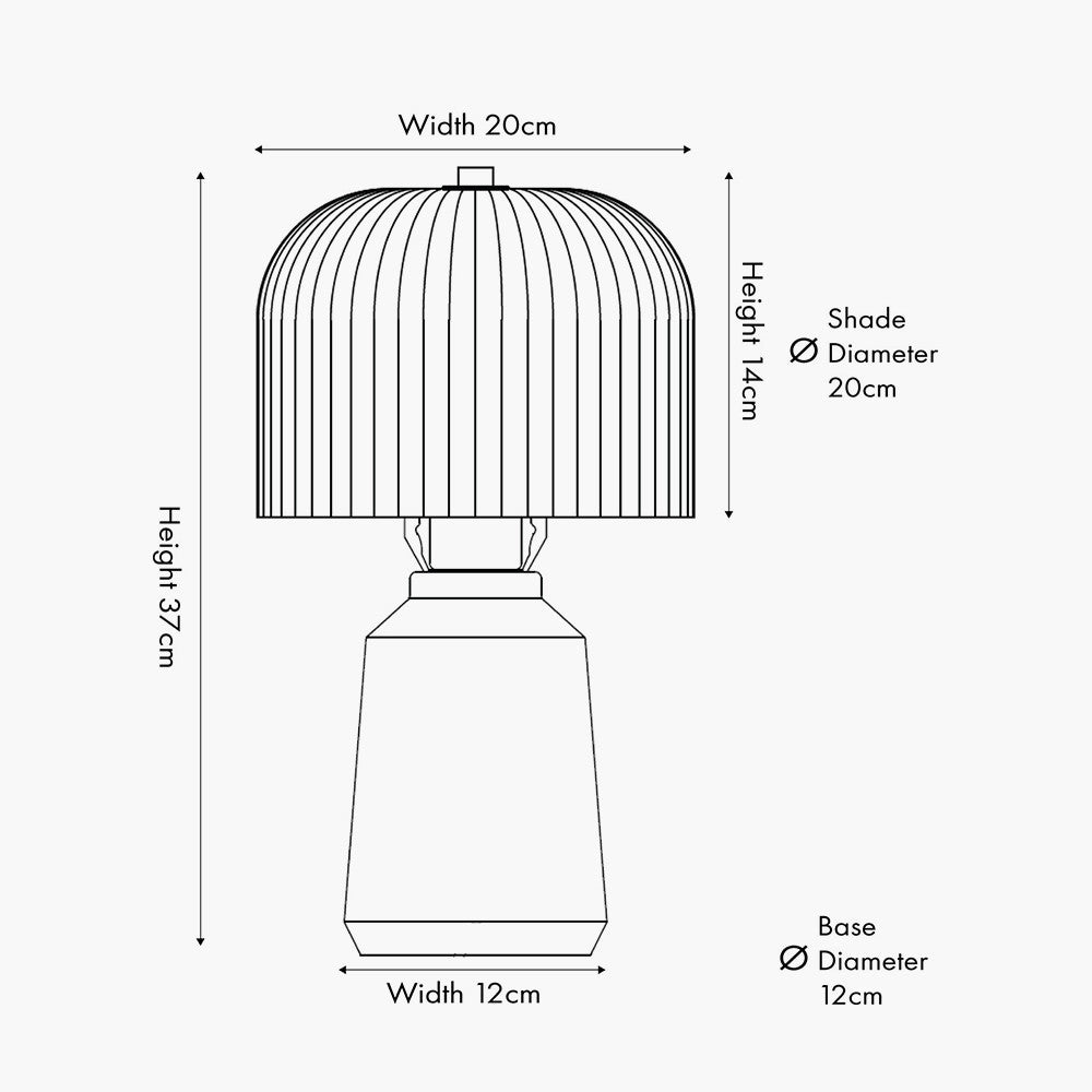 Zandra Orange Ribbed Glass Table Lamp