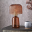 Zandra Orange Ribbed Glass Table Lamp