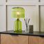 Zandra Spring Green Ribbed Glass Table Lamp