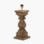 Kavya Antique Brown Turned Wood Table Lamp Base with Martigues 45cm White Boucle Tapered Lampshade