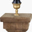 Kavya Antique Brown Turned Wood Table Lamp Base with Martigues 45cm White Boucle Tapered Lampshade