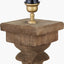 Kavya Antique Brown Turned Wood Table Lamp Base with Martigues 45cm White Boucle Tapered Lampshade