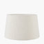 Kavya Antique Brown Turned Wood Table Lamp Base with Martigues 45cm White Boucle Tapered Lampshade