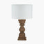 Kavya Antique Brown Turned Wood Table Lamp Base