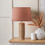 Inaya Natural Tapered Large Wood Table Lamp Base with Milos 40cm Apricot Linen Tapered Lampshade