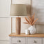 Inaya Natural Tapered Large Wood Table Lamp Base with Milos 40cm Natural Linen Tapered Lampshade