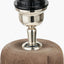 Inaya Natural Tapered Large Wood Table Lamp Base with Edward 40cm Natural Linen Cylinder Lampshade