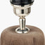 Inaya Natural Tapered Large Wood Table Lamp Base with Izara 40cm Cinnamon Ikat Patterned Mushroom Pleat Tapered Lampshade