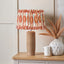 Inaya Natural Tapered Large Wood Table Lamp Base with Izara 40cm Cinnamon Ikat Patterned Mushroom Pleat Tapered Lampshade