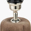 Inaya Natural Tapered Large Wood Table Lamp Base with Izara 40cm Lilac Ikat Patterned Mushroom Pleat Tapered Lampshade