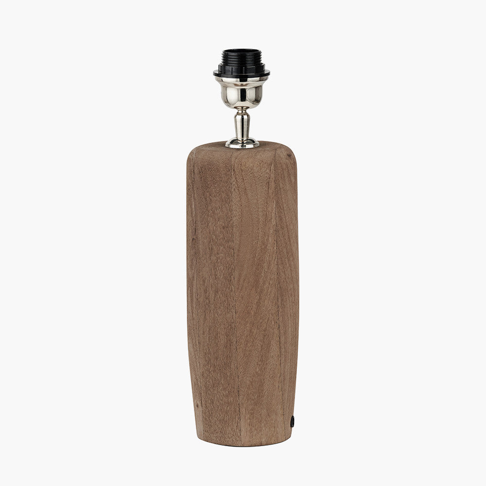 Inaya Natural Tapered Wood Table Lamp Base with Milos 35cm Natural Linen Tapered Lampshade