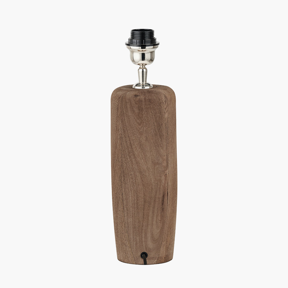 Inaya Natural Tapered Wood Table Lamp Base with Milos 35cm Natural Linen Tapered Lampshade