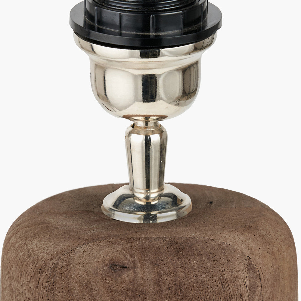 Inaya Natural Tapered Wood Table Lamp Base with Milos 35cm Natural Linen Tapered Lampshade
