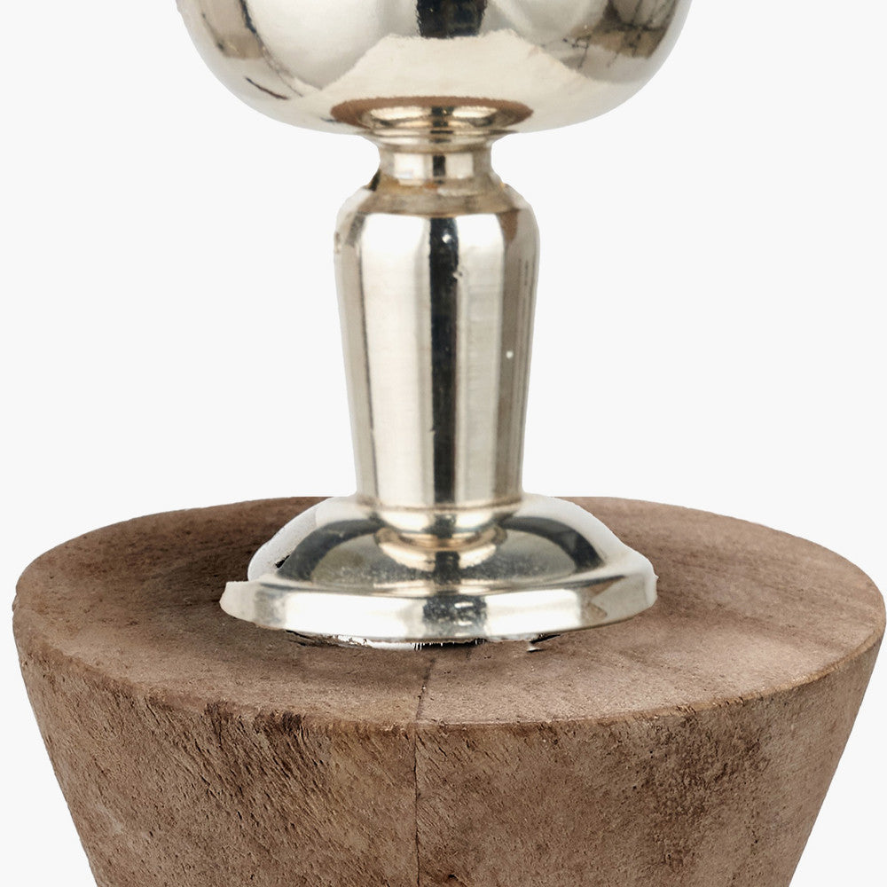 Ayra Natural Modernist Large Turned Wood Table Lamp Base with Winston 40cm Mustard Handloom Tapered Lampshade
