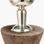 Ayra Natural Modernist Large Turned Wood Table Lamp Base with Winston 40cm Mustard Handloom Tapered Lampshade