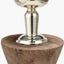 Ayra Natural Modernist Large Turned Wood Table Lamp Base with Winston 40cm Taupe Handloom Tapered Lampshade