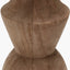 Ayra Natural Modernist Large Turned Wood Table Lamp Base with Winston 40cm Taupe Handloom Tapered Lampshade