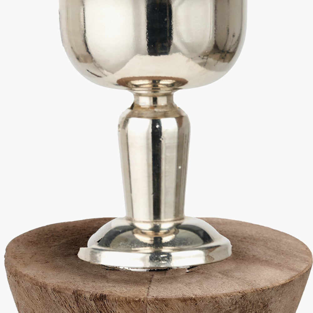 Ayra Natural Modernist Large Turned Wood Table Lamp Base with Winston 40cm Tobacco Handloom Tapered Lampshade