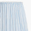 Ayra Natural Modernist Large Turned Wood Table Lamp Base with Thiago 40cm Ocean Blue Stripe Mushroom Pleat Tapered Lampshade
