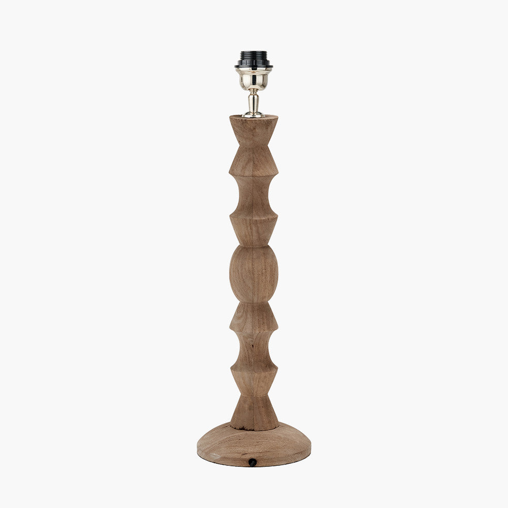 Ayra Natural Modernist Large Turned Wood Table Lamp Base