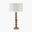 Ayra Natural Modernist Large Turned Wood Table Lamp Base