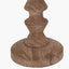 Ayra Natural Modernist Turned Wood Table Lamp Base with Thiago 35cm Cinnamon Stripe Mushroom Pleat Tapered Lampshade