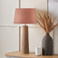 Esha Natural Conical Wood Table Lamp Base with Milos 35cm Apricot Linen Tapered Lampshade