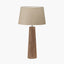 Esha Natural Conical Wood Table Lamp Base with Milos 35cm Natural Linen Tapered Lampshade