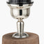 Esha Natural Conical Wood Table Lamp Base with Milos 35cm Pistachio Green Linen Tapered Lampshade