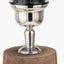 Esha Natural Conical Wood Table Lamp Base with Rouen 35cm White Boucle Cylinder Lampshade