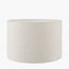 Esha Natural Conical Wood Table Lamp Base with Rouen 35cm White Boucle Cylinder Lampshade