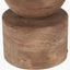 Ziva Antique Brown Round Wood Table Lamp Base with Edward 40cm Natural Linen Cylinder Lampshade