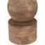 Ziva Antique Brown Round Wood Table Lamp Base with Edward 45cm Apricot Linen Cylinder Lampshade