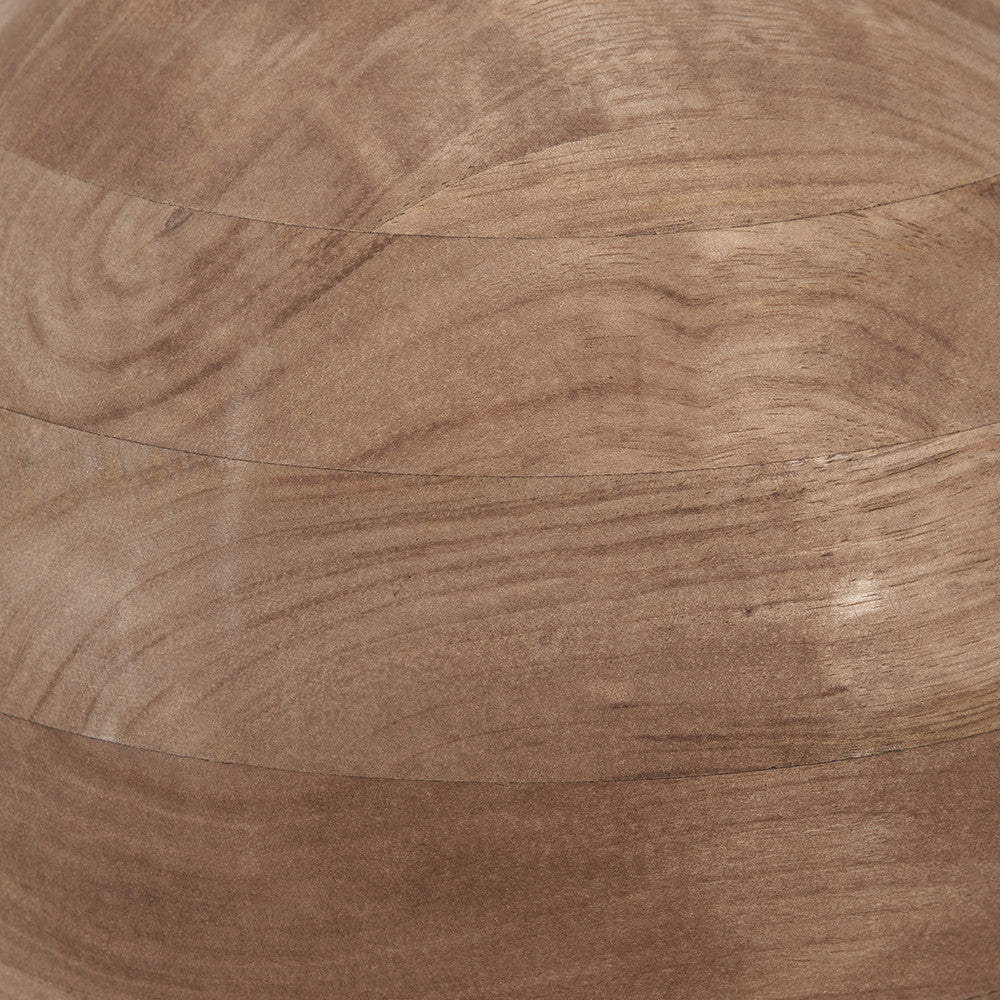 Ziva Antique Brown Round Wood Table Lamp Base with Lino 45cm White Self Lined Linen Cylinder Lampshade