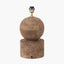 Ziva Antique Brown Round Wood Table Lamp Base